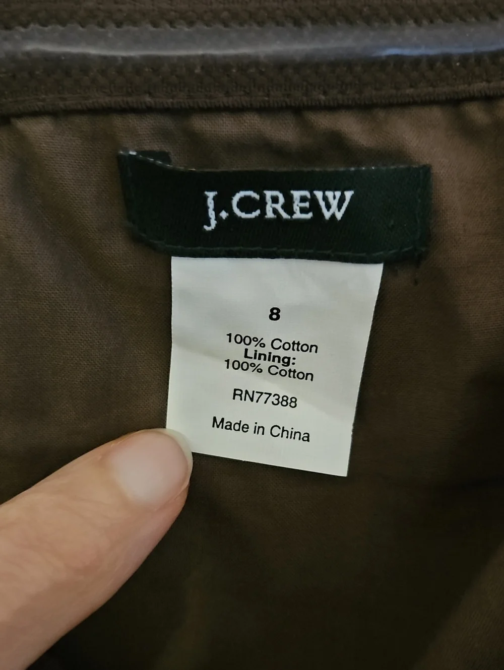 J. Crew Brown Midi Strapless Dress